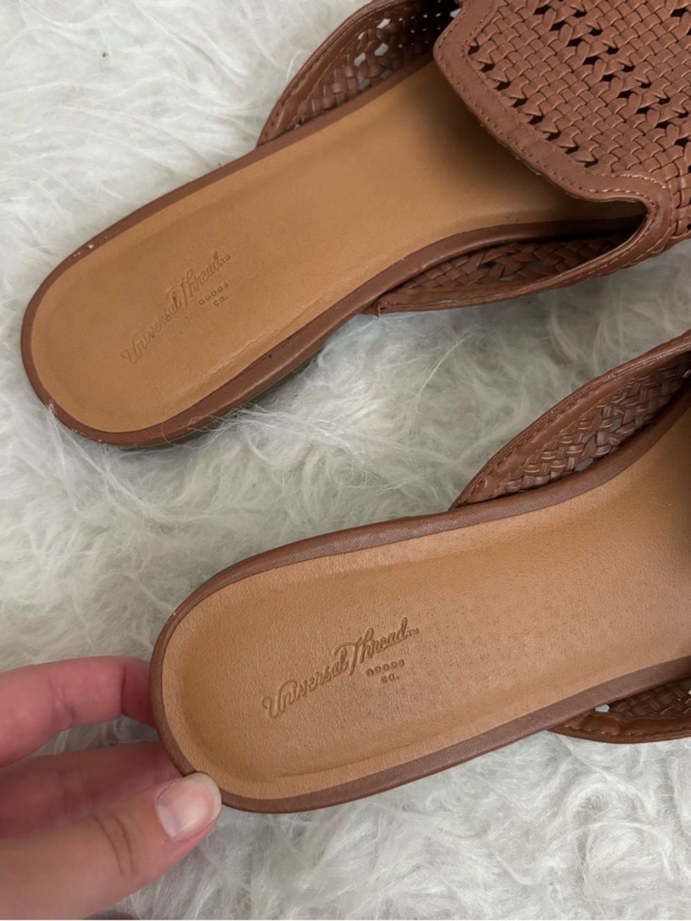 Universal Thread Cottagecore Brown Woven Pointed Toe Slip On Mules - Picture 2 of 4